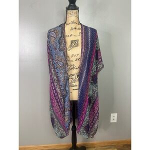 Jessica McClintock kimono paisley boho eclectic multicolor flowy festival